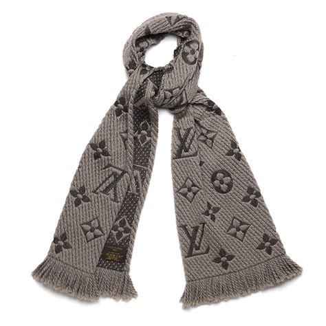 lv logomania scarf price|LOUIS VUITTON Wool Silk Logomania Scarf Charcoal Grey .